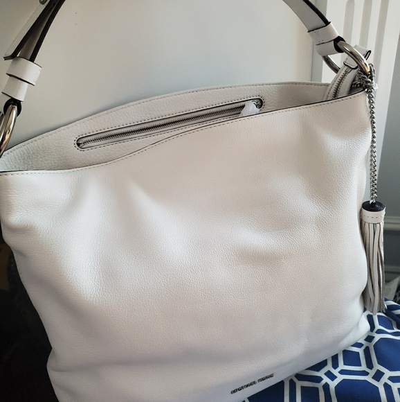 Michael Kors Elyse Chic White Leather Handbags